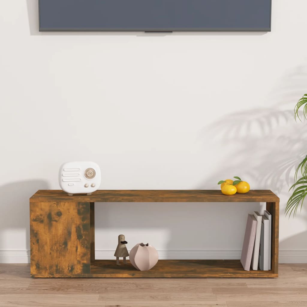 TV stand, smoke oak, 100x24x32cm, wood