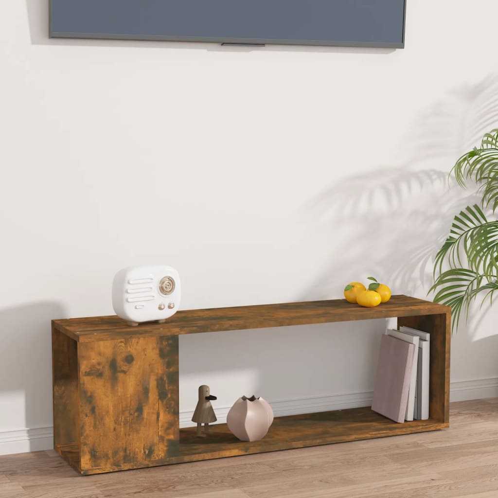 TV stand, smoke oak, 100x24x32cm, wood