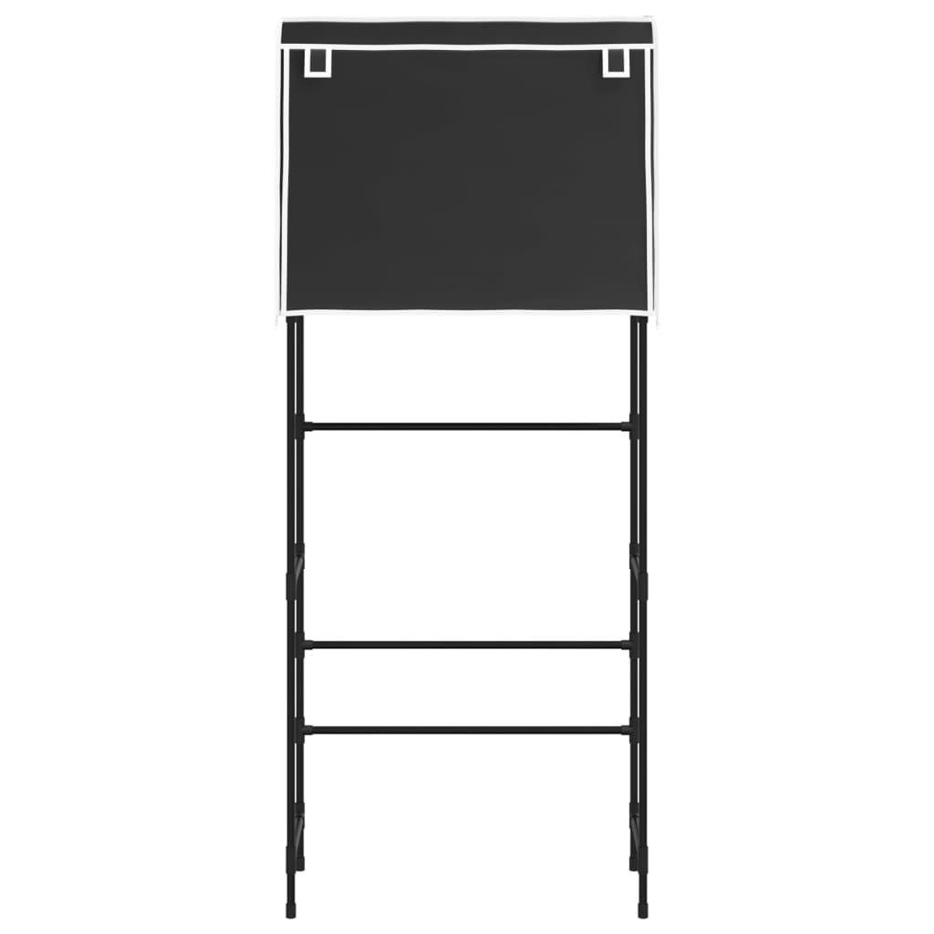 Plaukstoša plauktu sistēma veļas mašīnai, melna, 71x29,5x170,5 cm, dzelzs