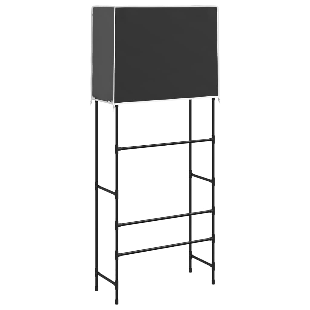 Plaukstoša plauktu sistēma veļas mašīnai, melna, 71x29,5x170,5 cm, dzelzs