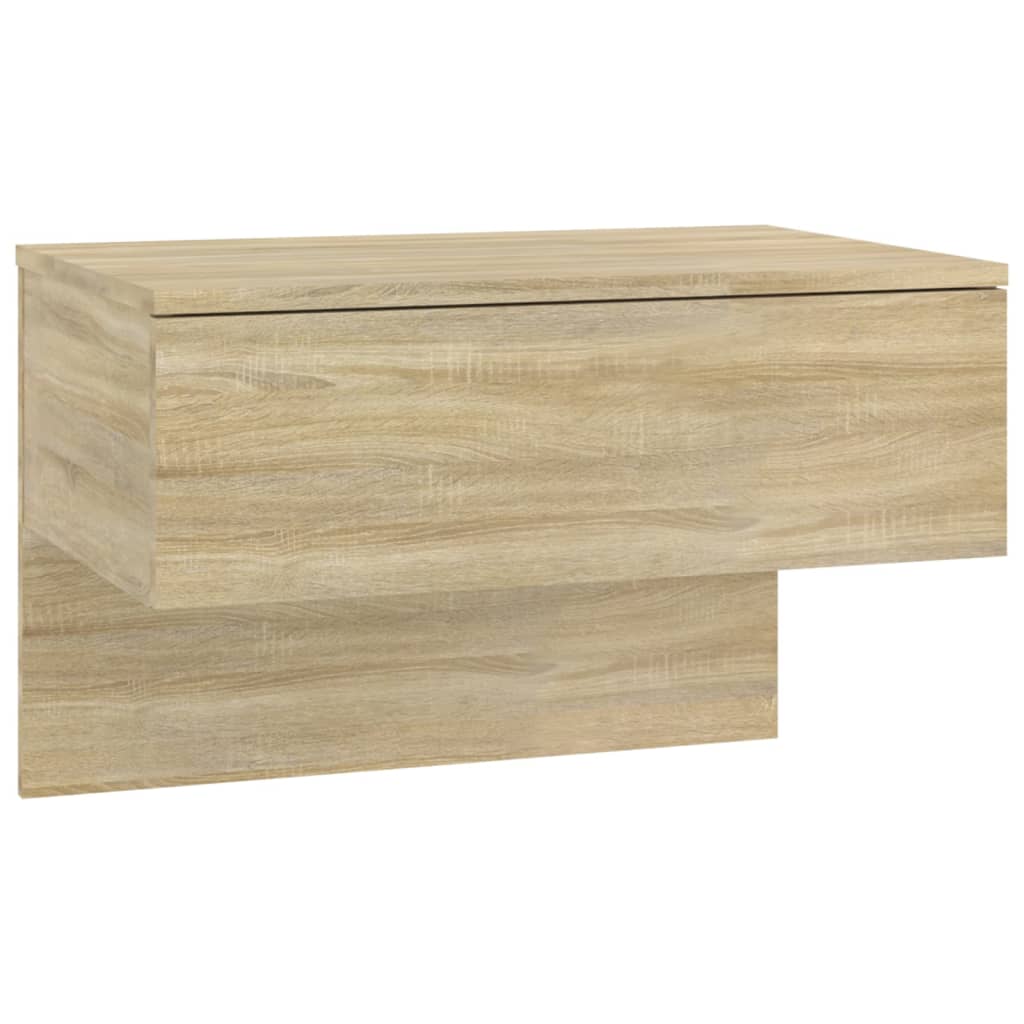 Wall-mounted bedside tables, 2 pcs., oak
