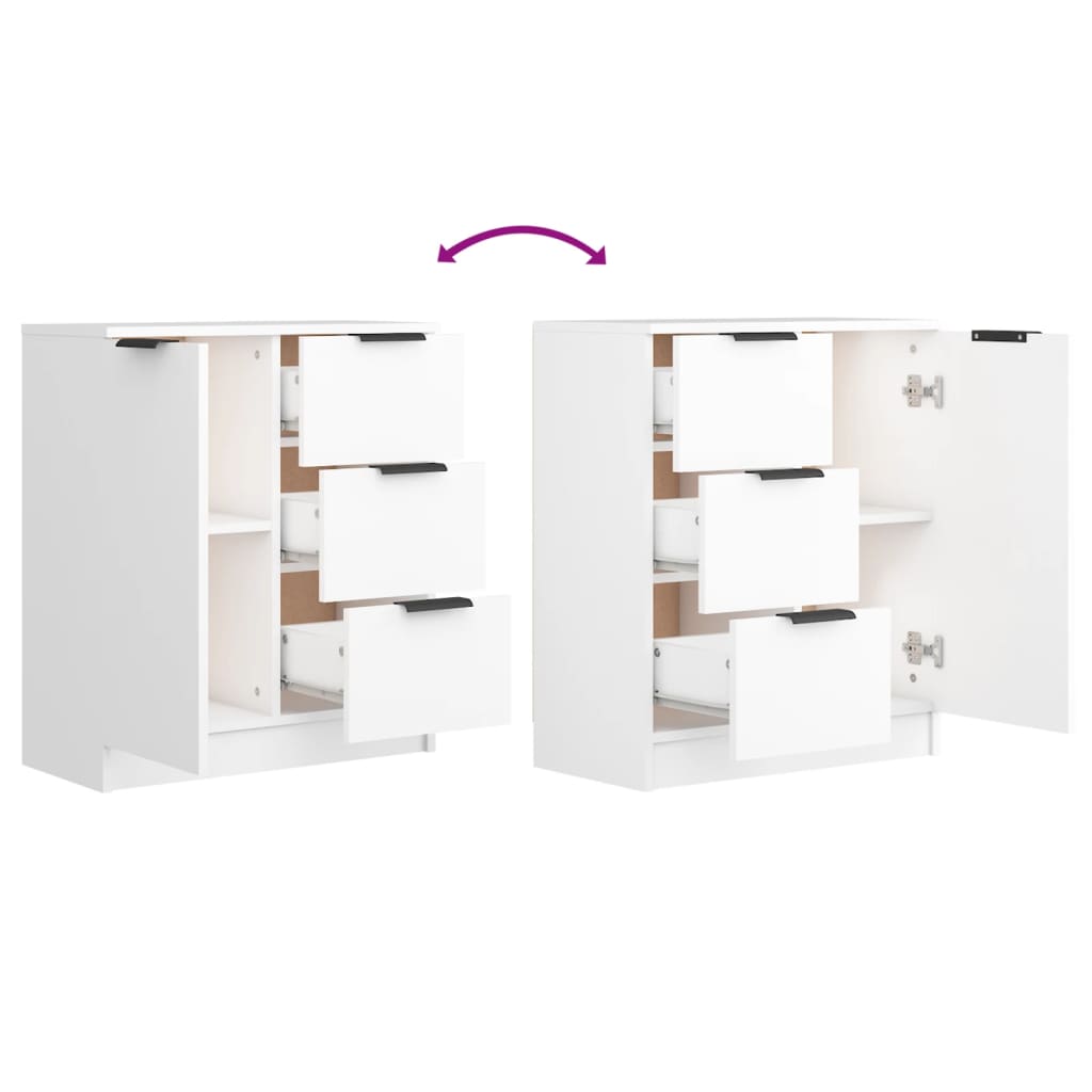 Sideboard, white, 60x30x70cm, engineered wood