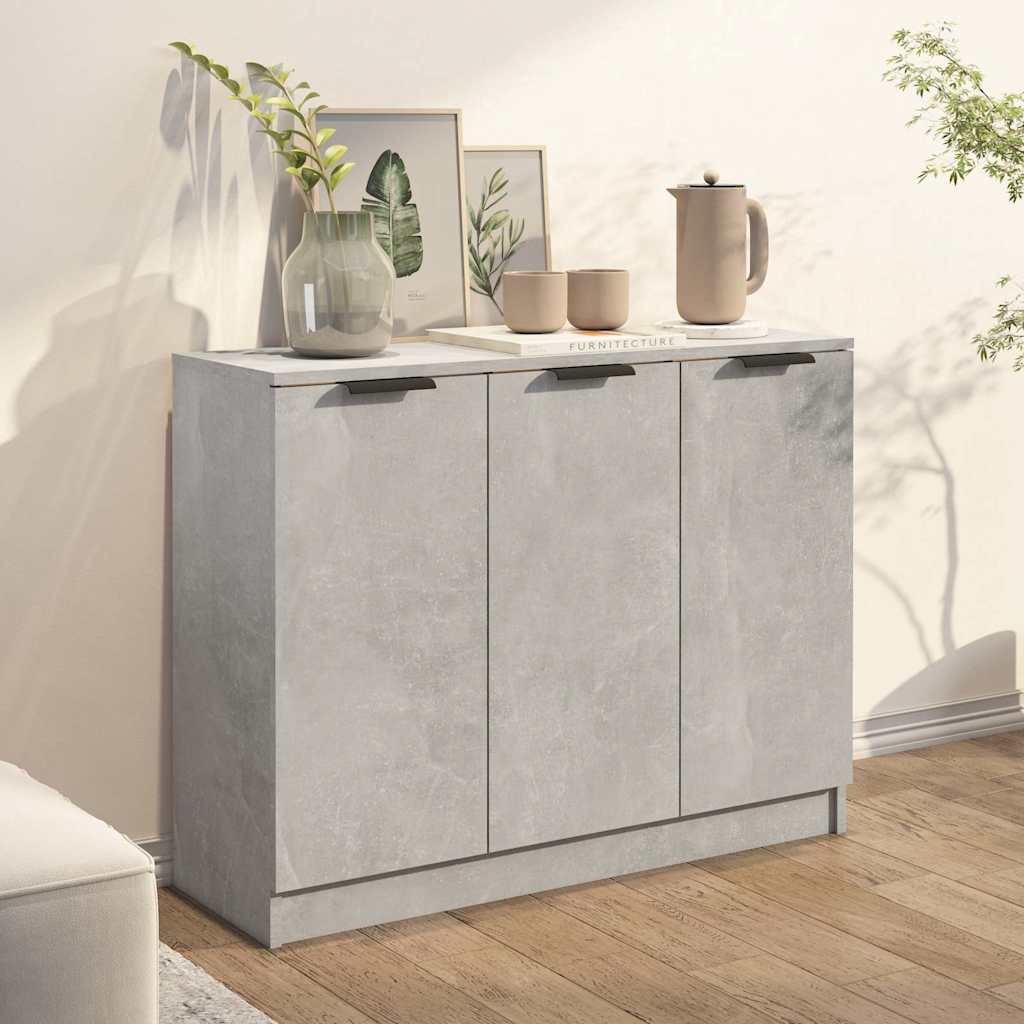 Sideboard, concrete gray, 90.5x30x70cm, engineered wood