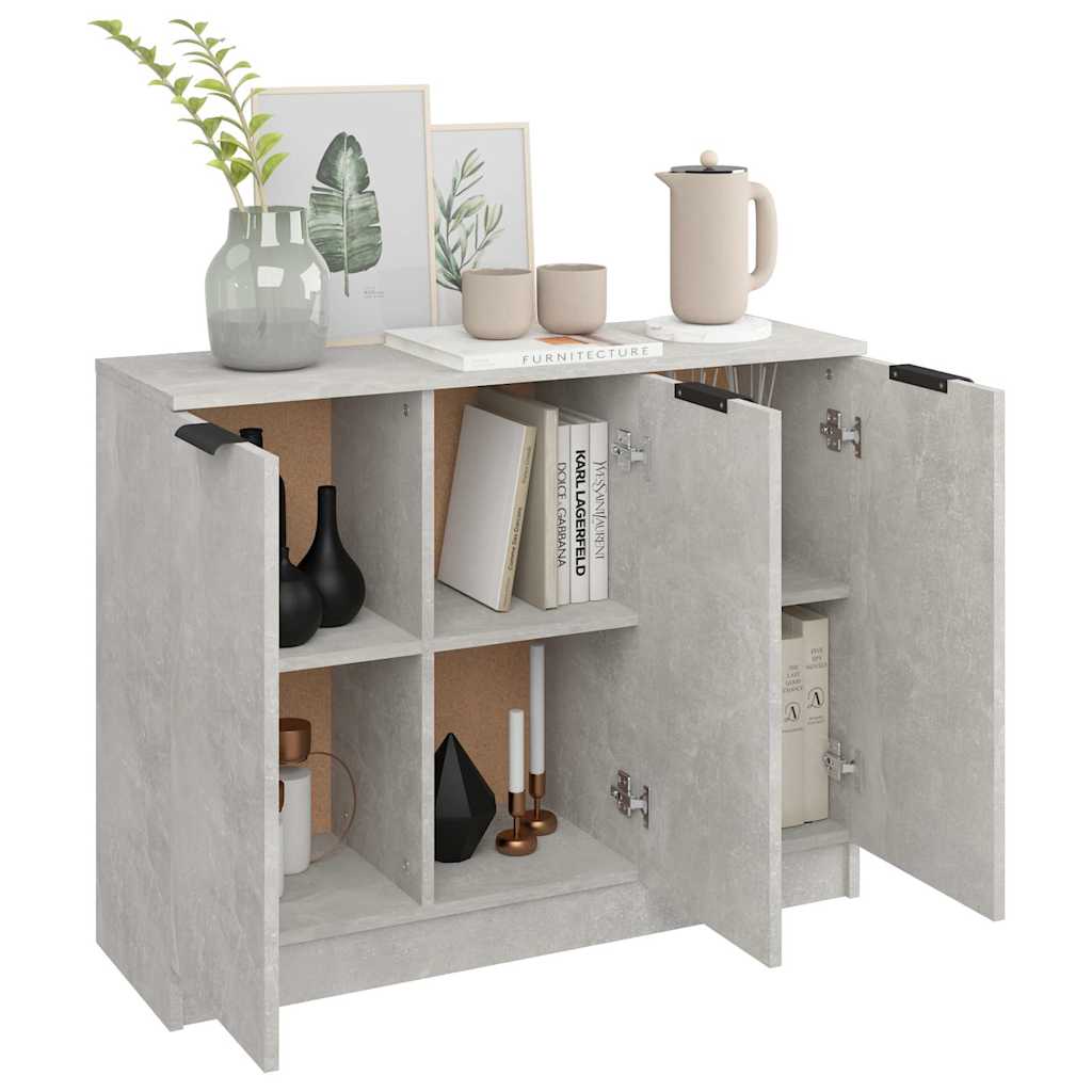 Sideboard, concrete gray, 90.5x30x70cm, engineered wood