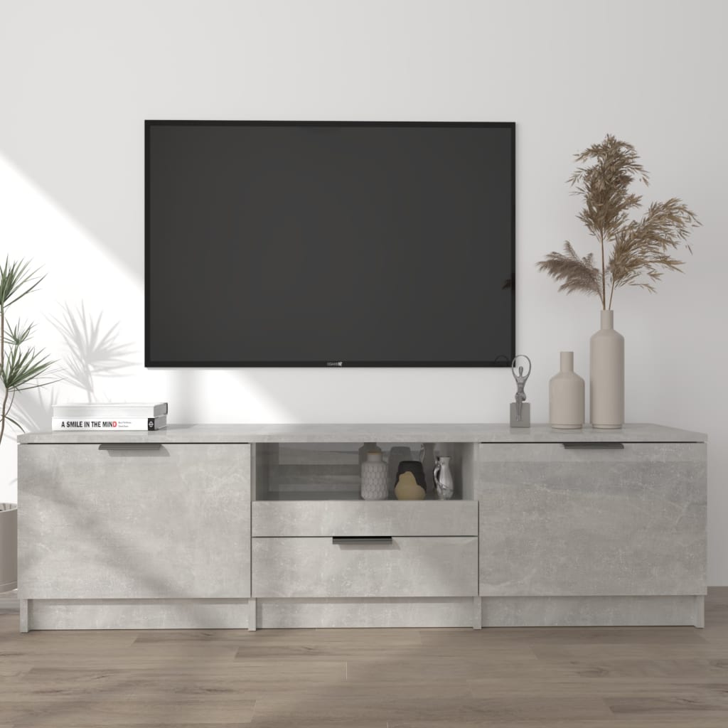 TV cabinet, grey, 140x35x40cm, engineered wood