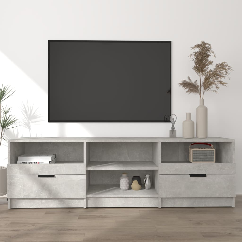 Televizora skapītis, pelēks, 150x33,5x45cm, apstrādāta koksne