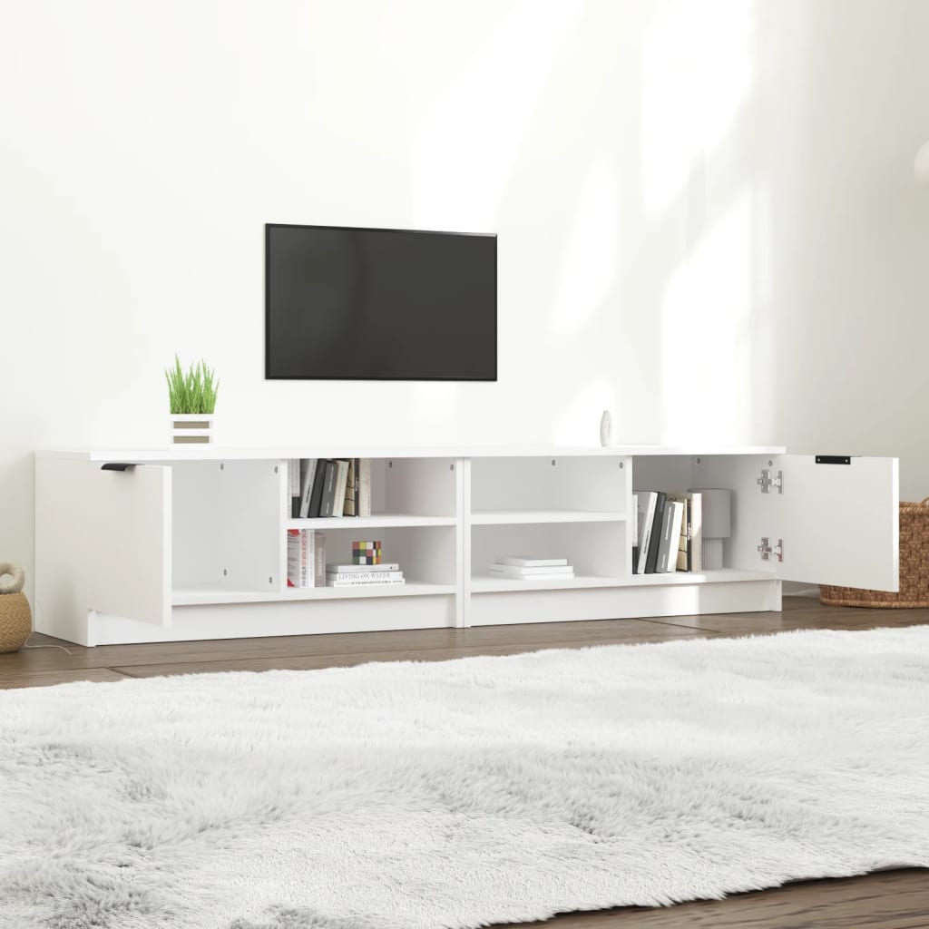 Televizoriaus spintelės, 2vnt., baltos, 80x35x36,5cm, mediena