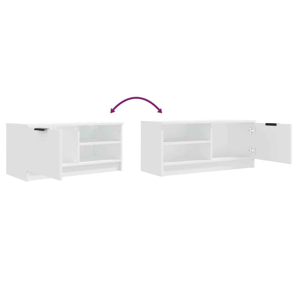Televizoriaus spintelės, 2vnt., baltos, 80x35x36,5cm, mediena