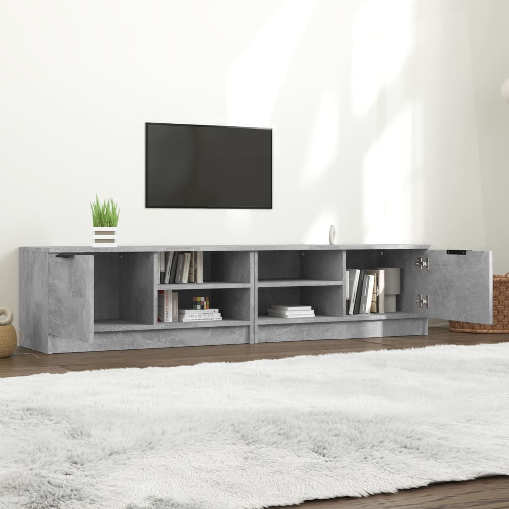 Televizoriaus spintelės, 2vnt., pilkos, 80x35x36,5cm, mediena