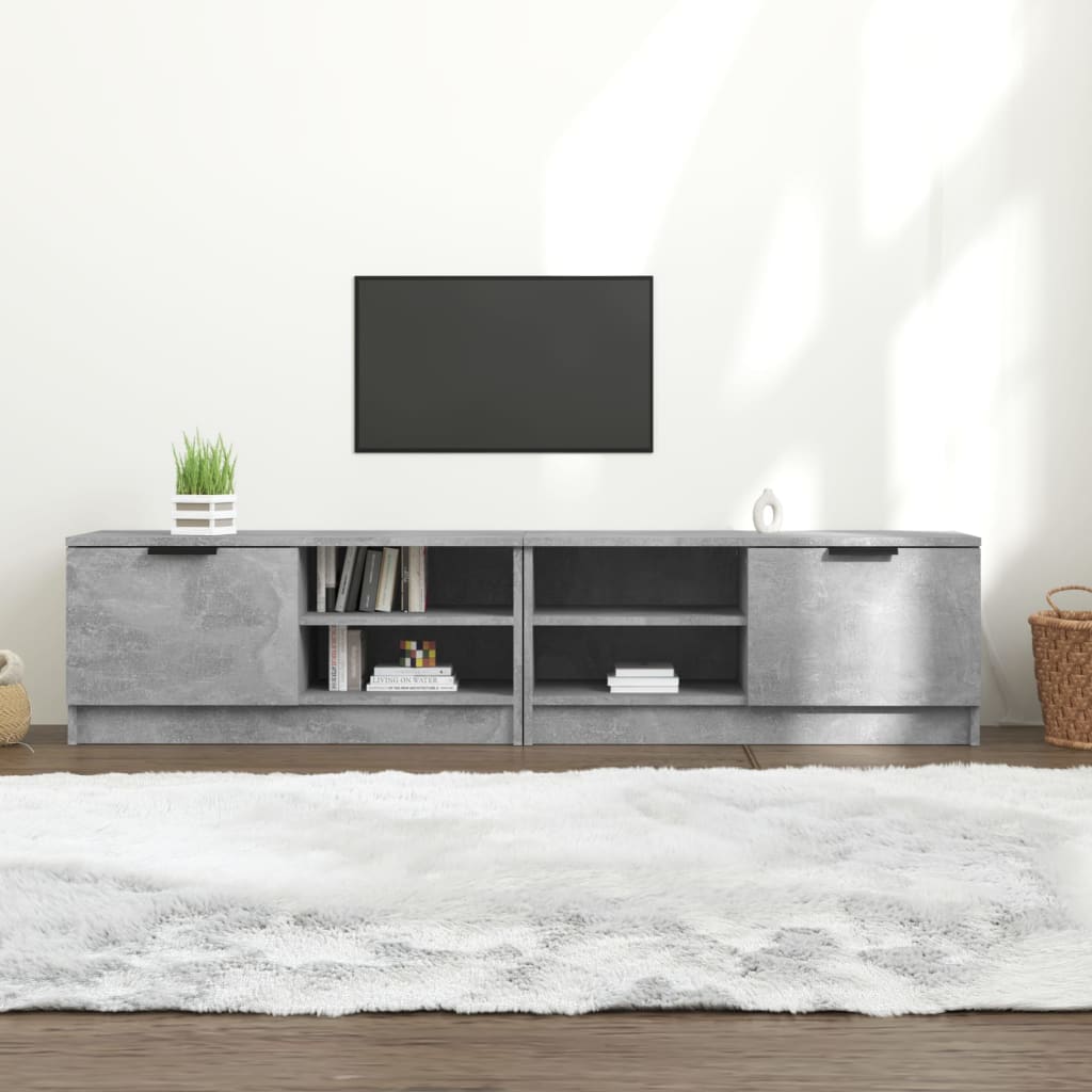Televizoriaus spintelės, 2vnt., pilkos, 80x35x36,5cm, mediena