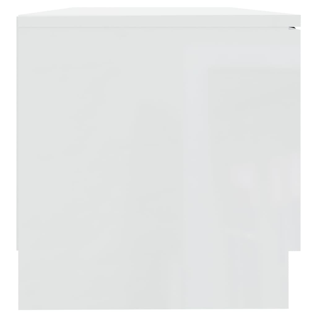 TV spintelės, 2vnt., baltos, 80x35x36,5cm, mediena, blizgios