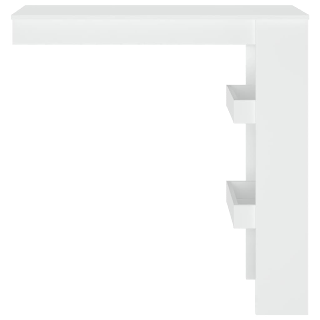Wall-mounted bar table, white, 102x45x103.5cm, wood