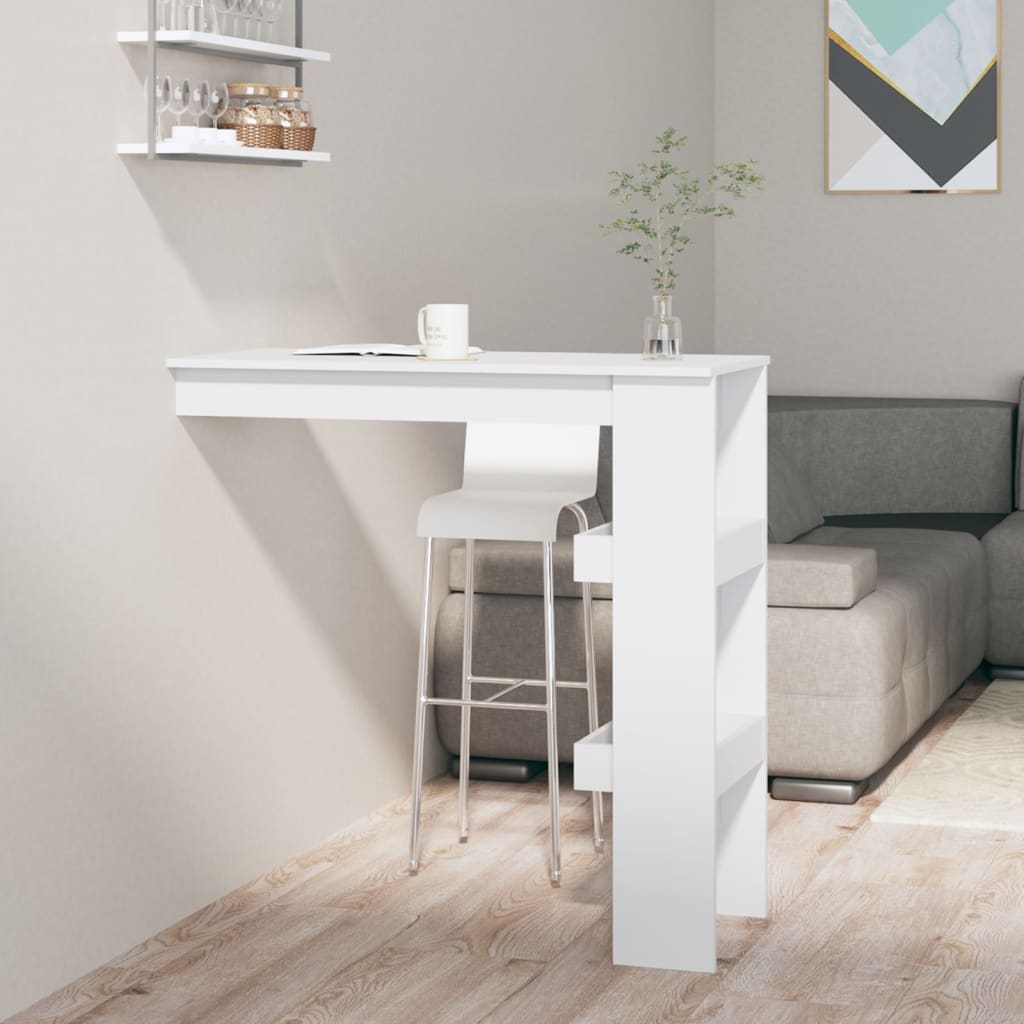 Wall-mounted bar table, white, 102x45x103.5cm, wood