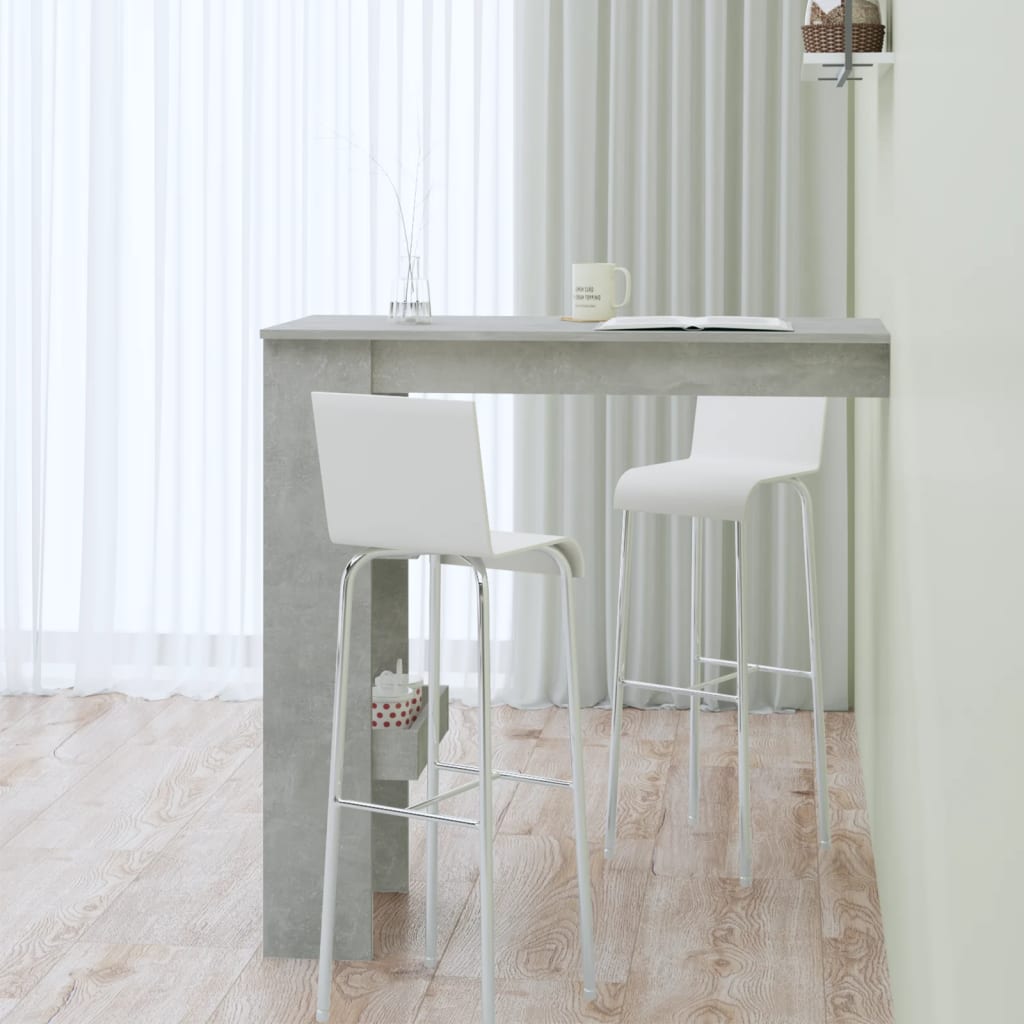 Pie sienas stiprināms bāra galds, pelēks, 102x45x103,5 cm, koks