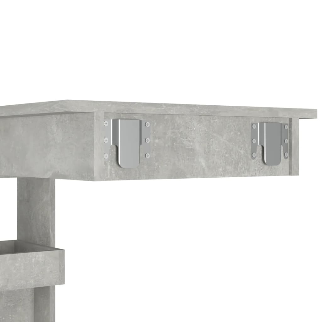 Pie sienas stiprināms bāra galds, pelēks, 102x45x103,5 cm, koks