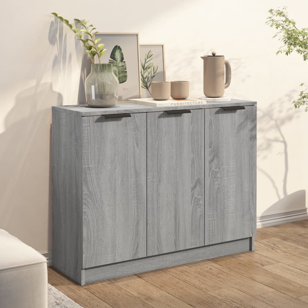 Sideboard, gray oak, 90.5x30x70cm, engineered wood