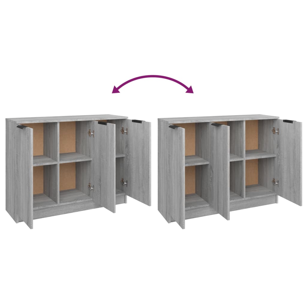 Sideboard, gray oak, 90.5x30x70cm, engineered wood