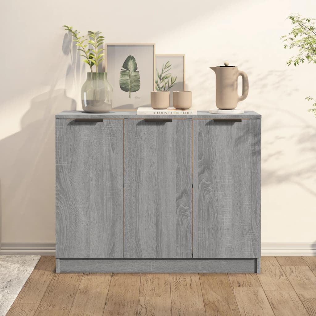 Sideboard, gray oak, 90.5x30x70cm, engineered wood