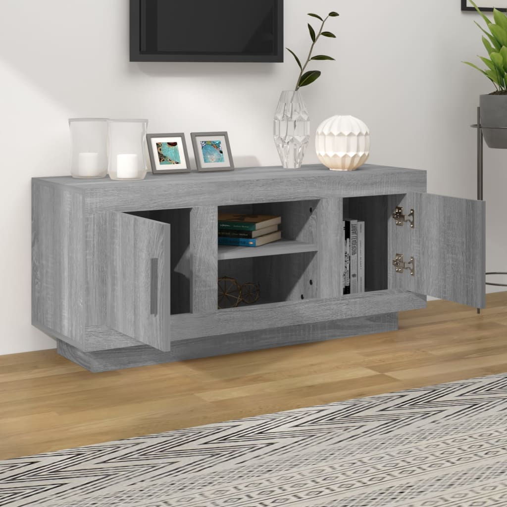 TV cabinet, gray oak, 102x35x45cm, wood