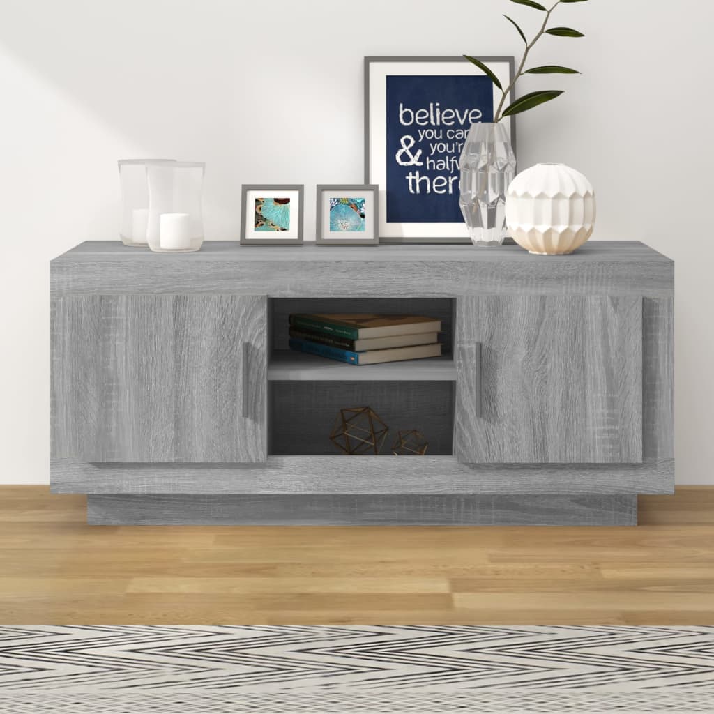 TV cabinet, gray oak, 102x35x45cm, wood