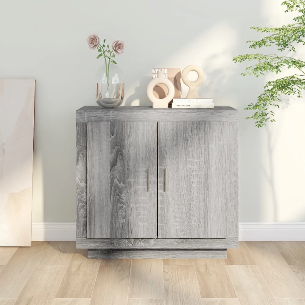 Sideboard, grey oak, 80x40x75cm, engineered wood