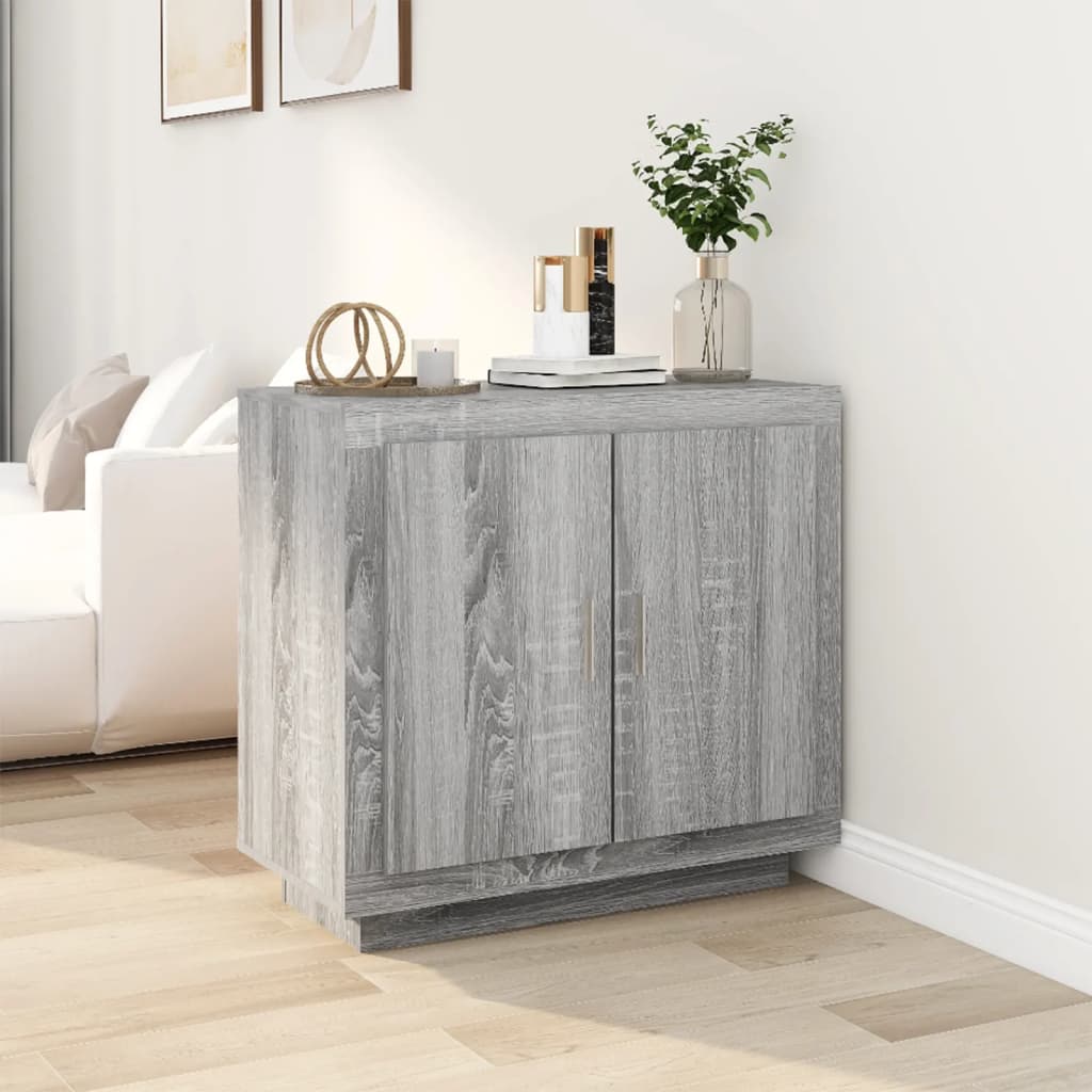 Sideboard, grey oak, 80x40x75cm, engineered wood