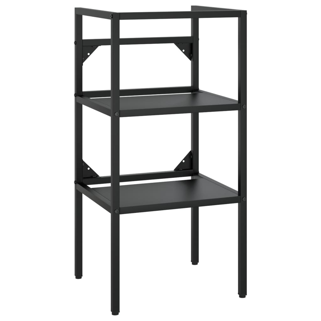 Bathroom vanity with integrated sink, black, iron