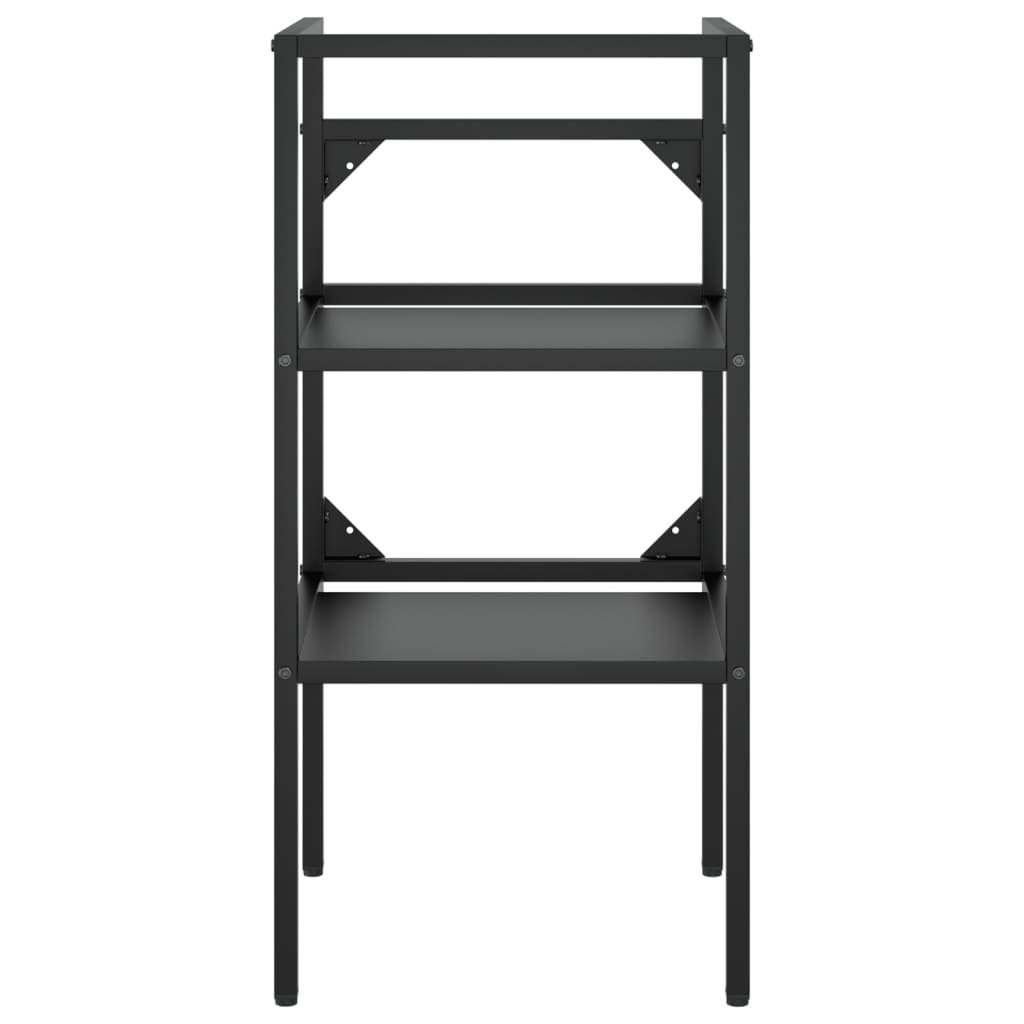Bathroom vanity with integrated sink, black, iron