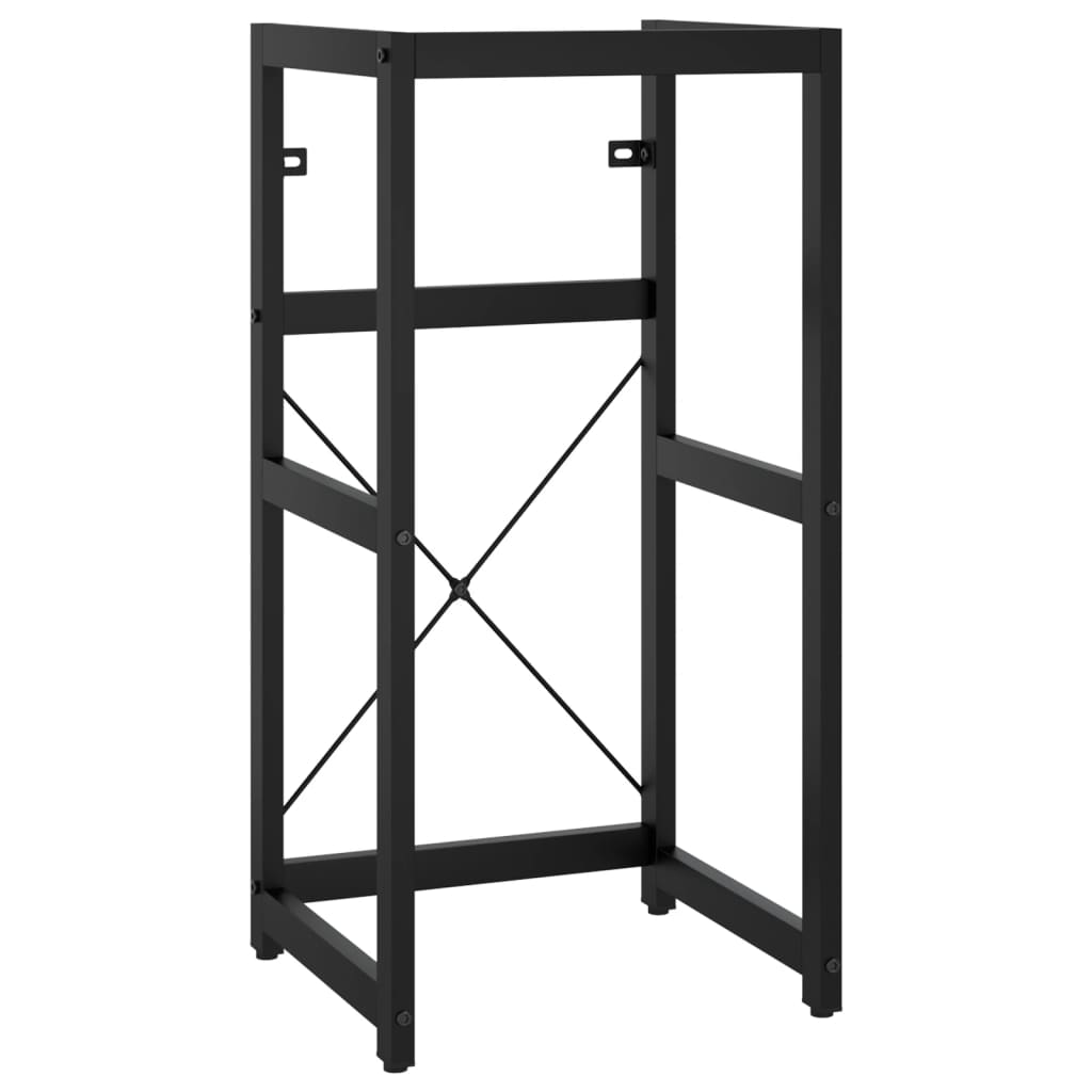 Bathroom vanity with integrated sink, black, iron