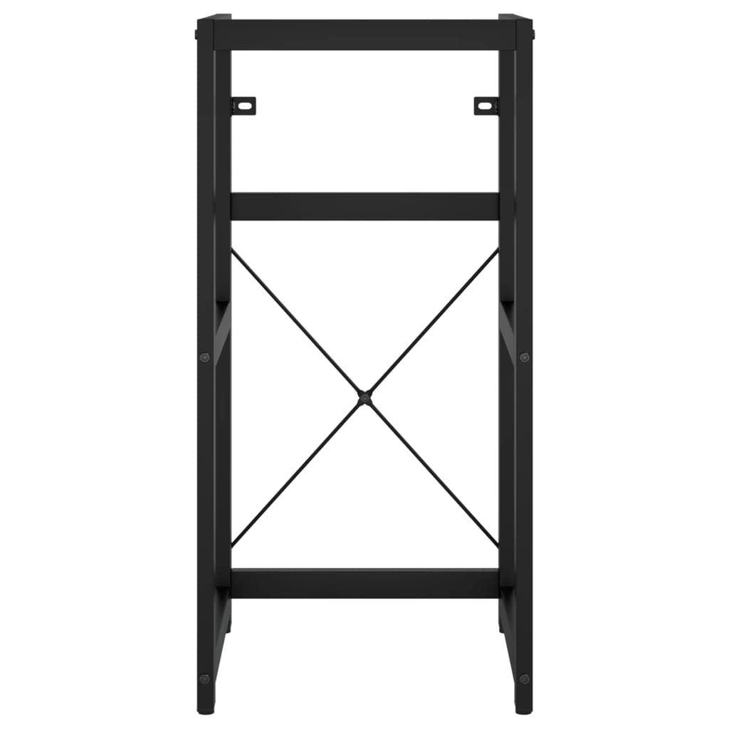 Bathroom vanity with integrated sink, black, iron