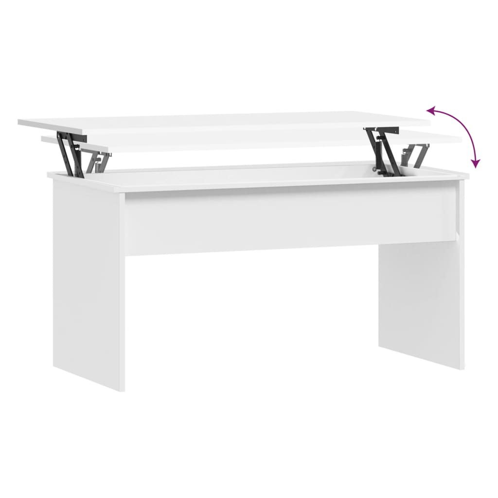 Coffee table, white, 102x50.5x52.5cm, engineered wood