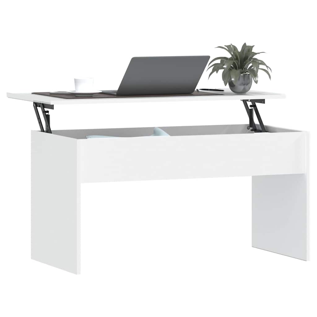 Coffee table, white, 102x50.5x52.5cm, engineered wood