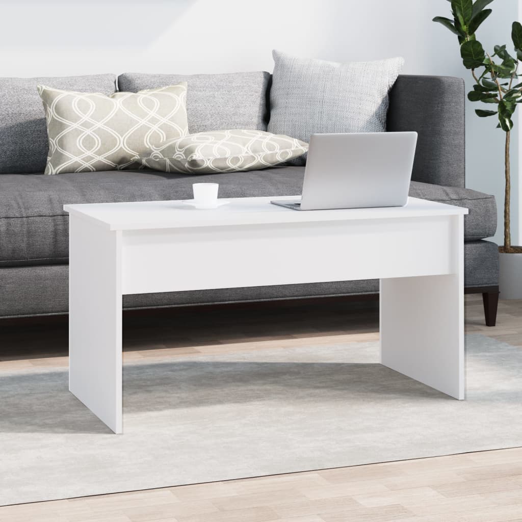 Coffee table, white, 102x50.5x52.5cm, engineered wood