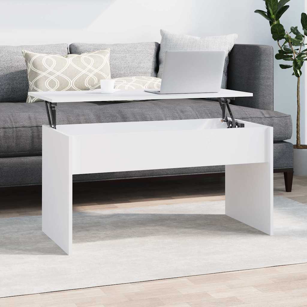 Coffee table, white, 102x50.5x52.5cm, engineered wood