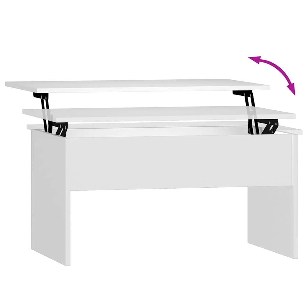 Coffee table, white, 80x50.5x41.5cm, engineered wood