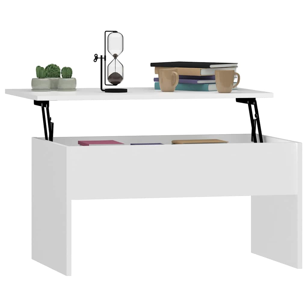Coffee table, white, 80x50.5x41.5cm, engineered wood