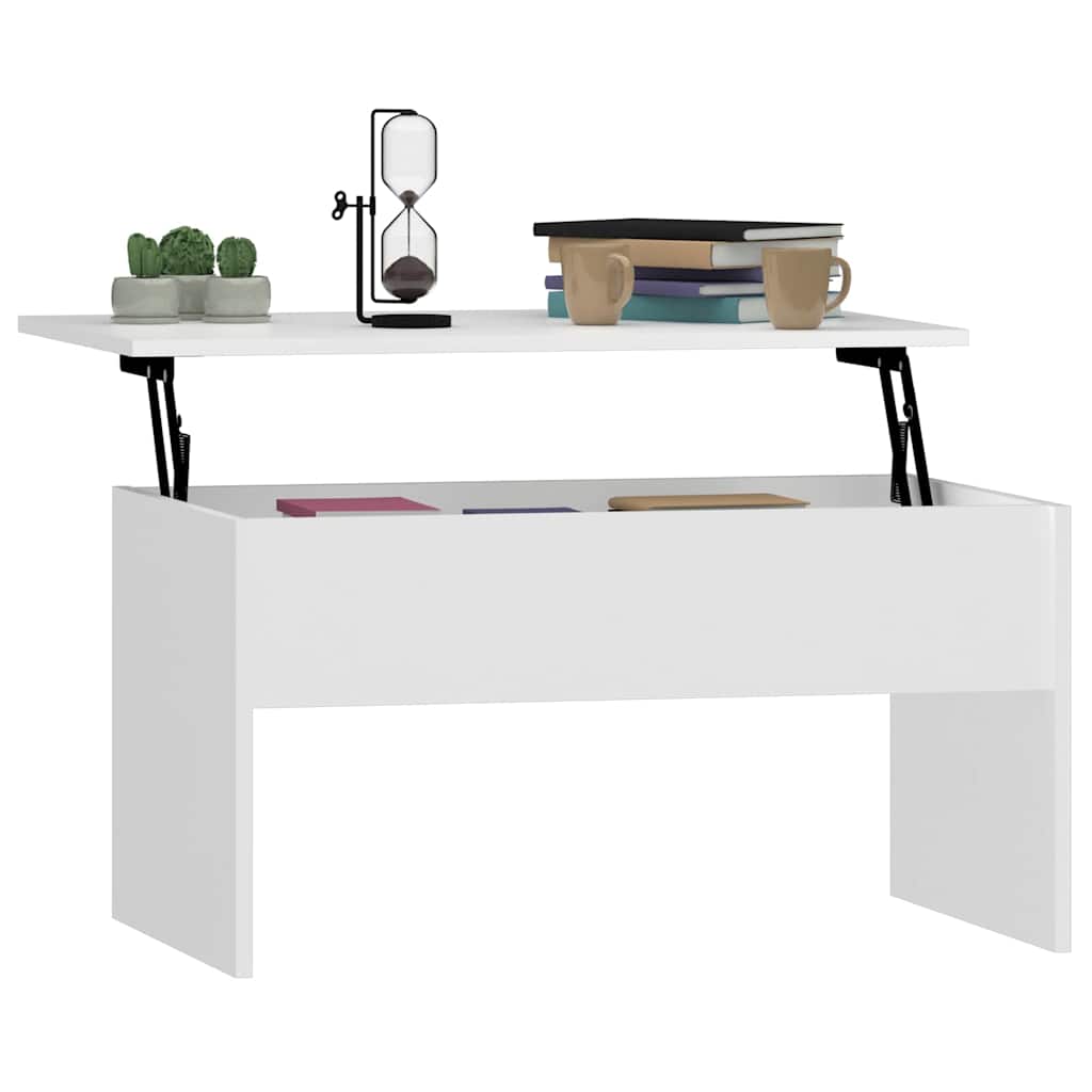 Coffee table, white, 80x50.5x41.5cm, engineered wood