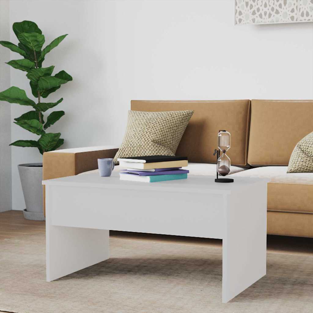 Coffee table, white, 80x50.5x41.5cm, engineered wood