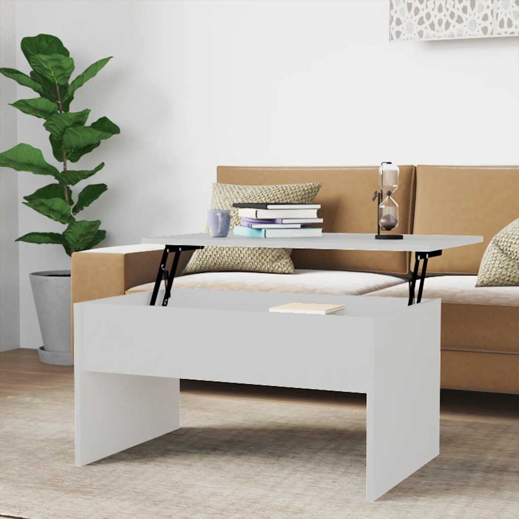 Coffee table, white, 80x50.5x41.5cm, engineered wood