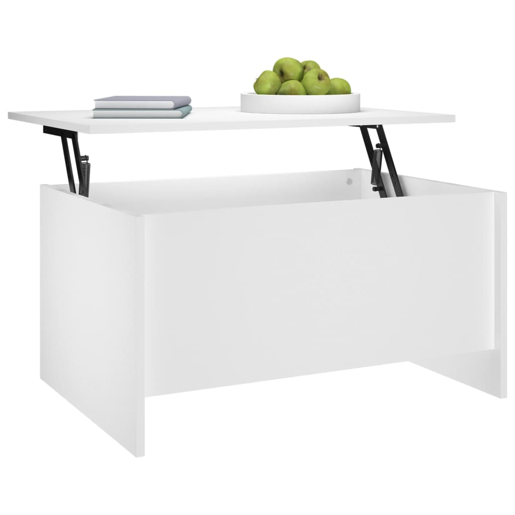 Kavos staliukas, baltas, 80x55,5x41,5cm, apdirbta mediena