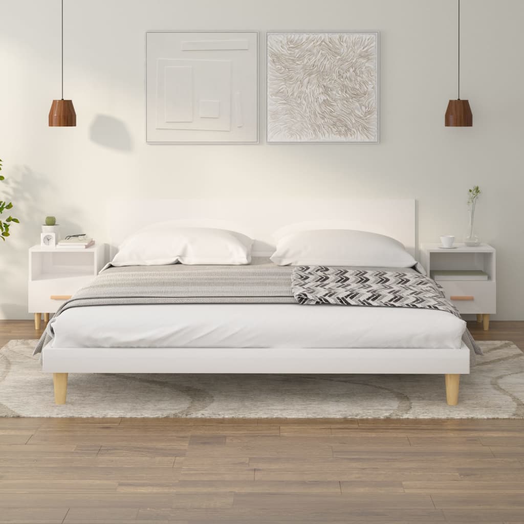 Bedside tables, 2 pcs, white, 40x35x47cm, high gloss