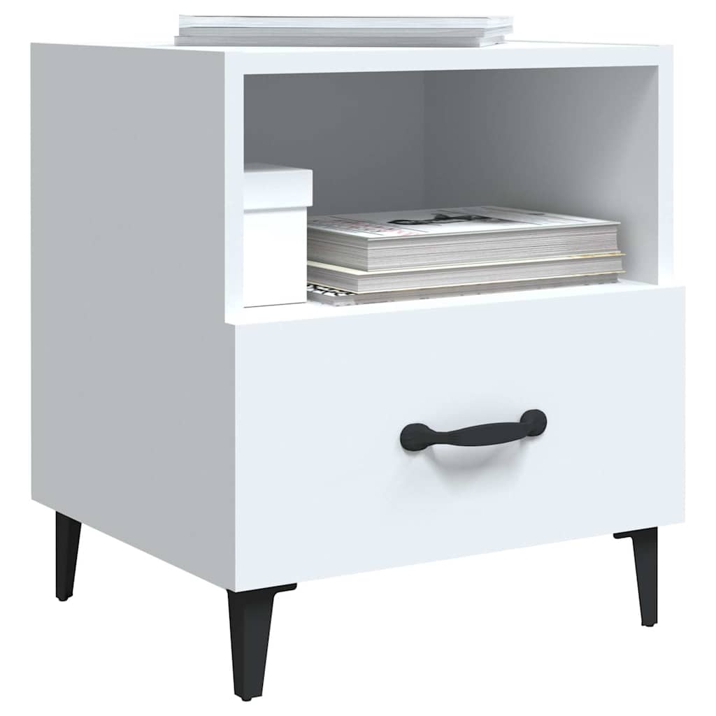 Nightstands, 2 pcs., white, engineered wood