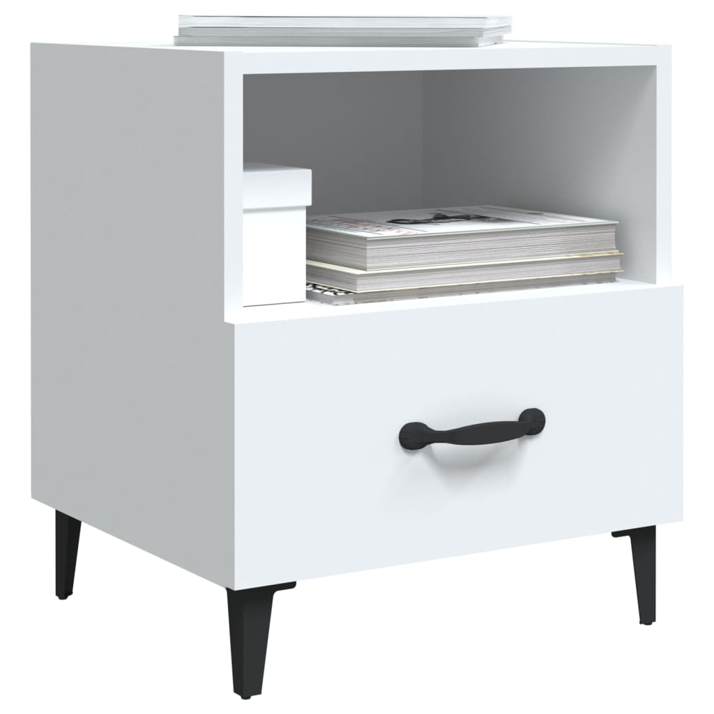Nightstands, 2 pcs., white, engineered wood