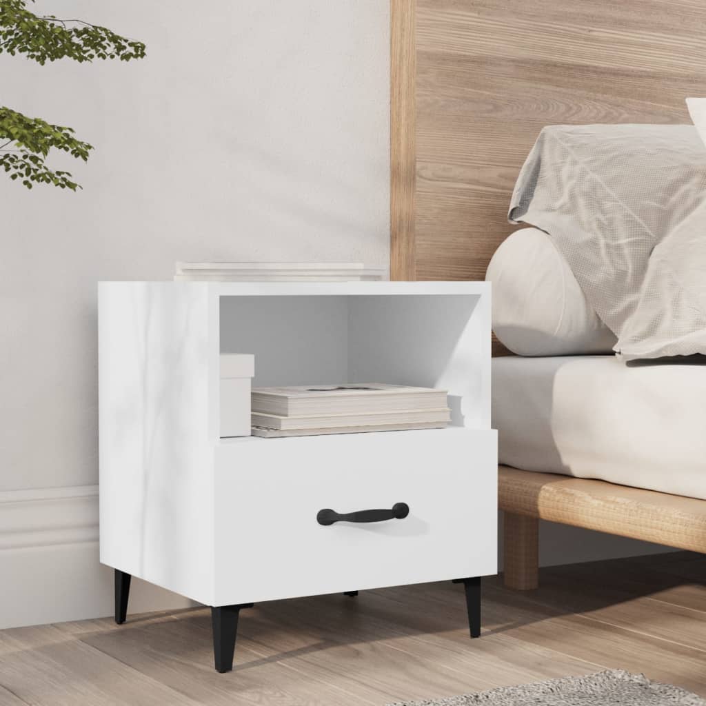 Nightstands, 2 pcs., white, engineered wood