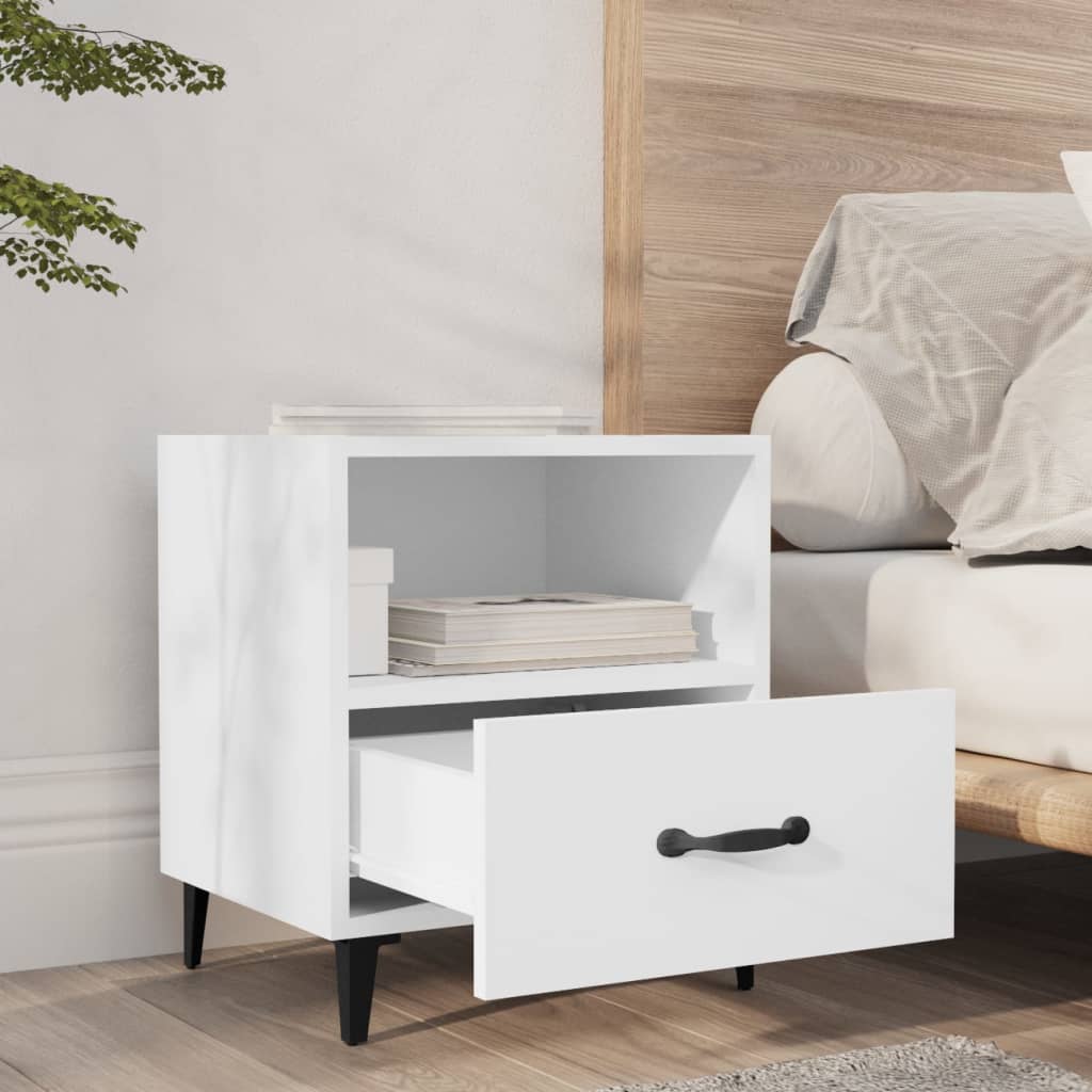 Nightstands, 2 pcs., white, engineered wood