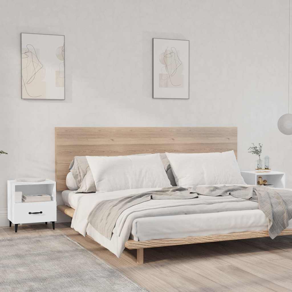 Nightstands, 2 pcs., white, engineered wood