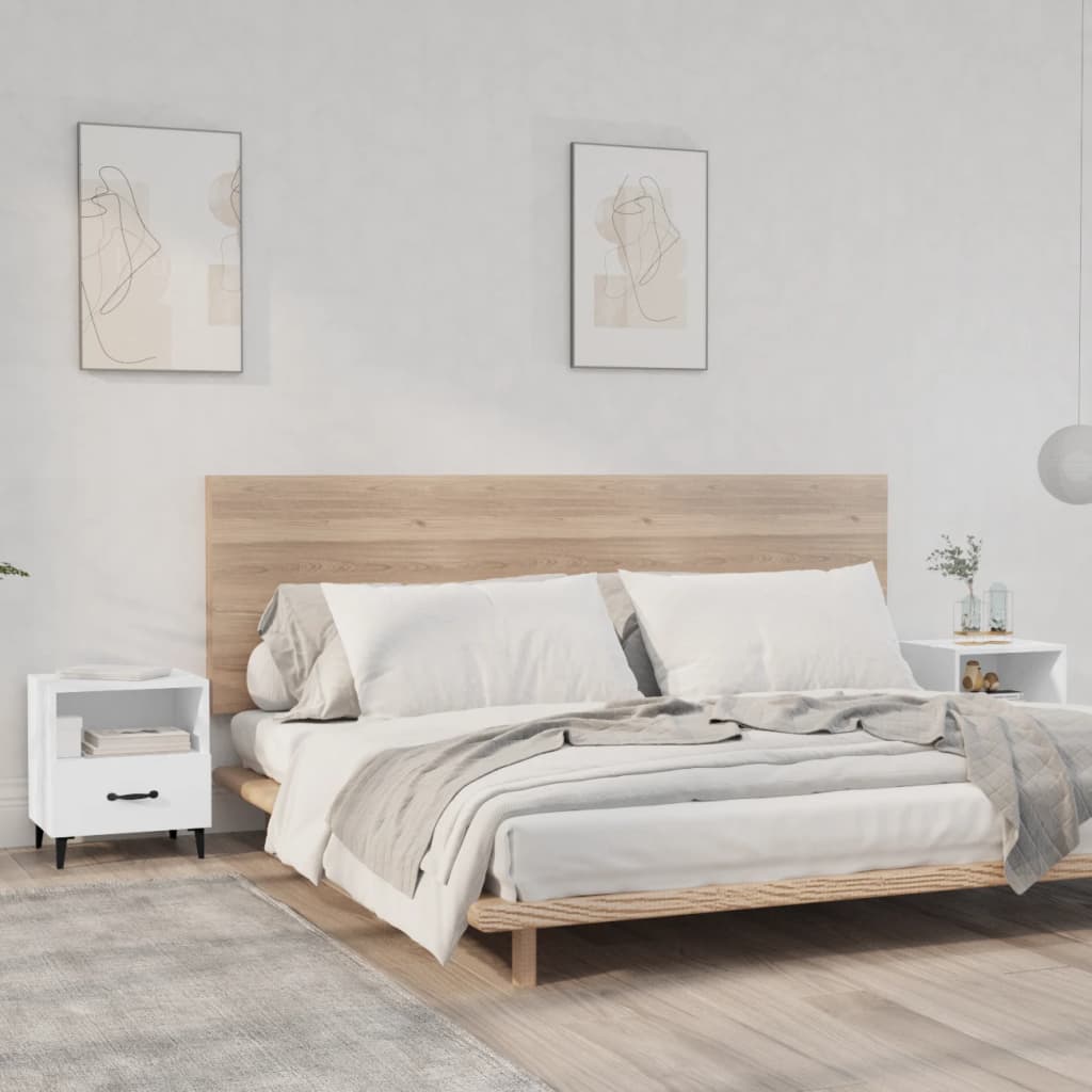 Nightstands, 2 pcs., white, engineered wood