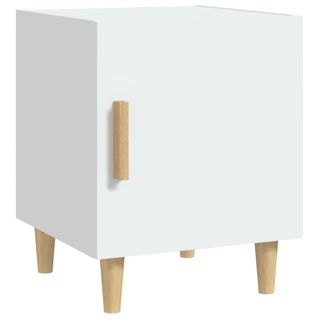 Bedside tables, 2 pcs., white, engineered wood