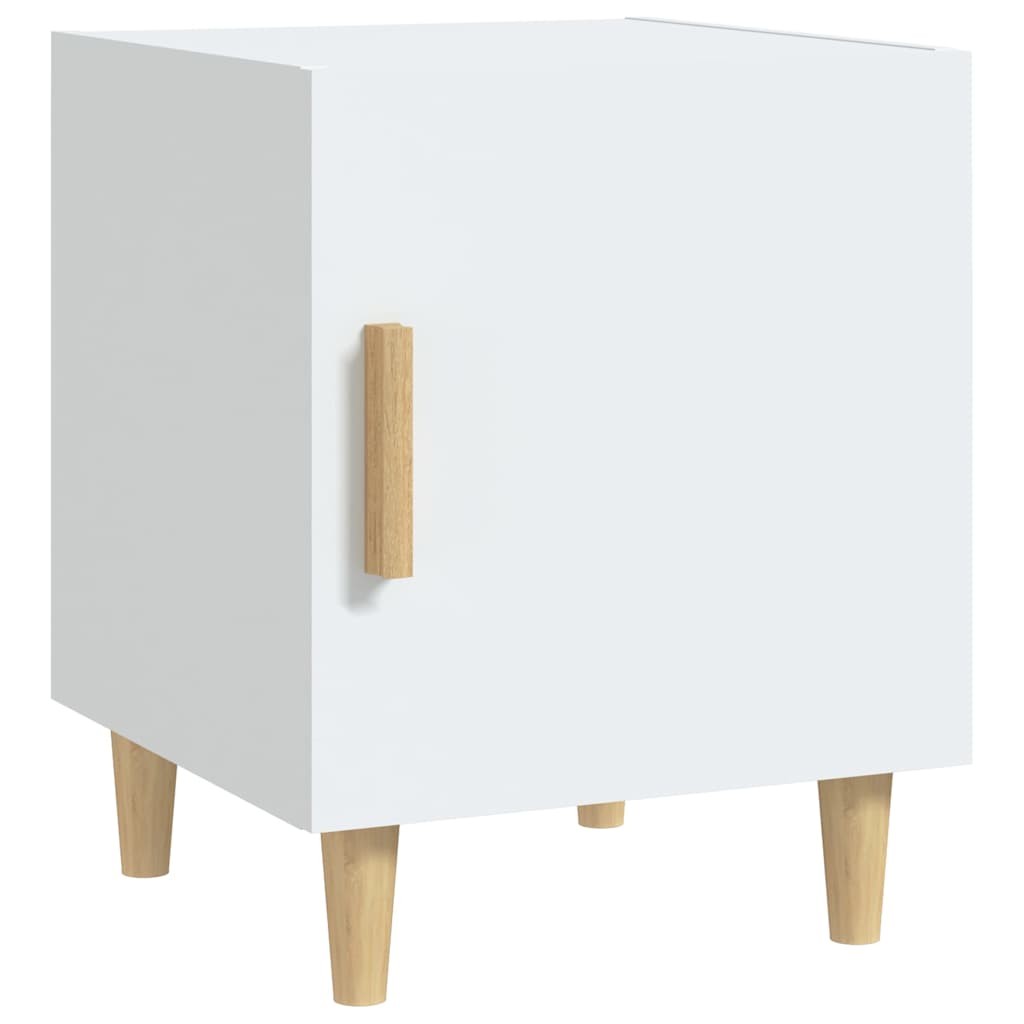 Bedside tables, 2 pcs., white, engineered wood