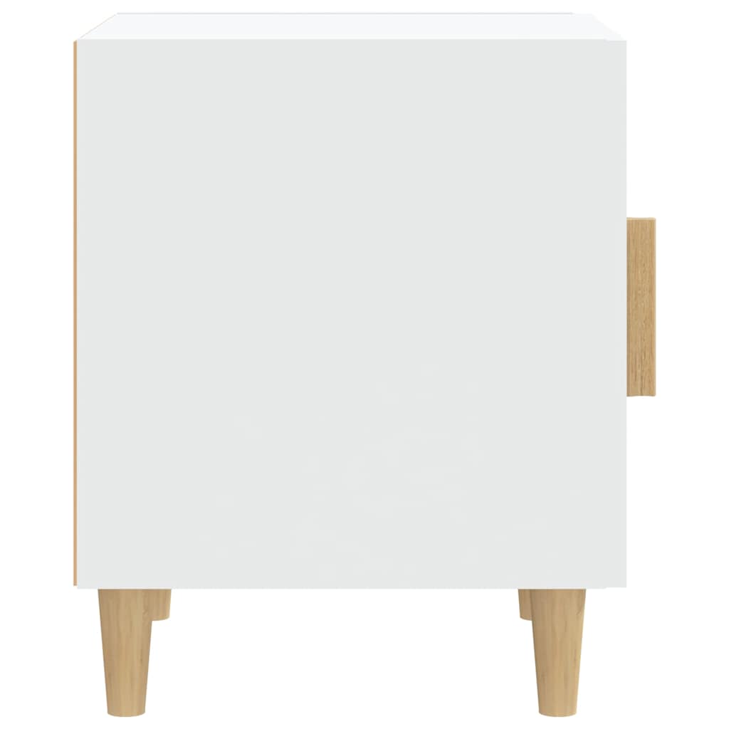 Bedside tables, 2 pcs., white, engineered wood